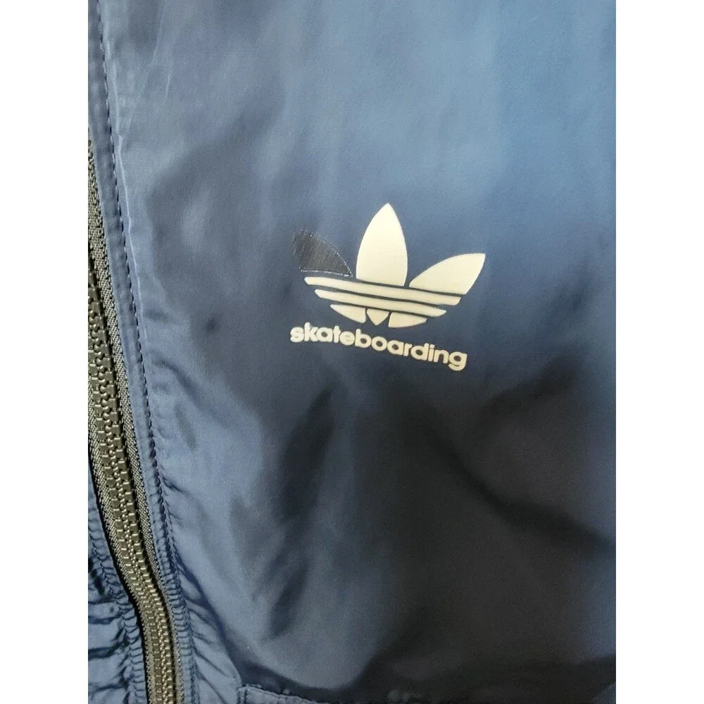 Adidas Originals Skateboarding Vest Blue Zip Up Trefoil Logo Mens Small 2017